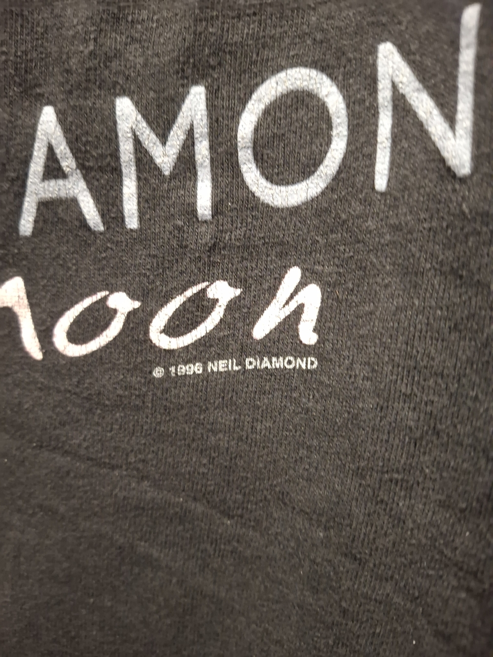 Black Neil Diamond Tennessee Moon Graphic Tee 1996 - Picture 3 of 6